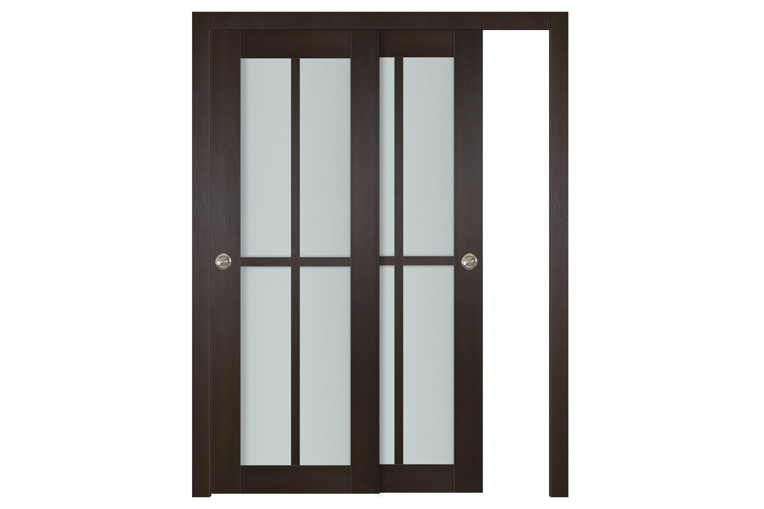 Nova Italia Premium Wenge 4-Lite Vertical Laminated French Door - Bypass Door