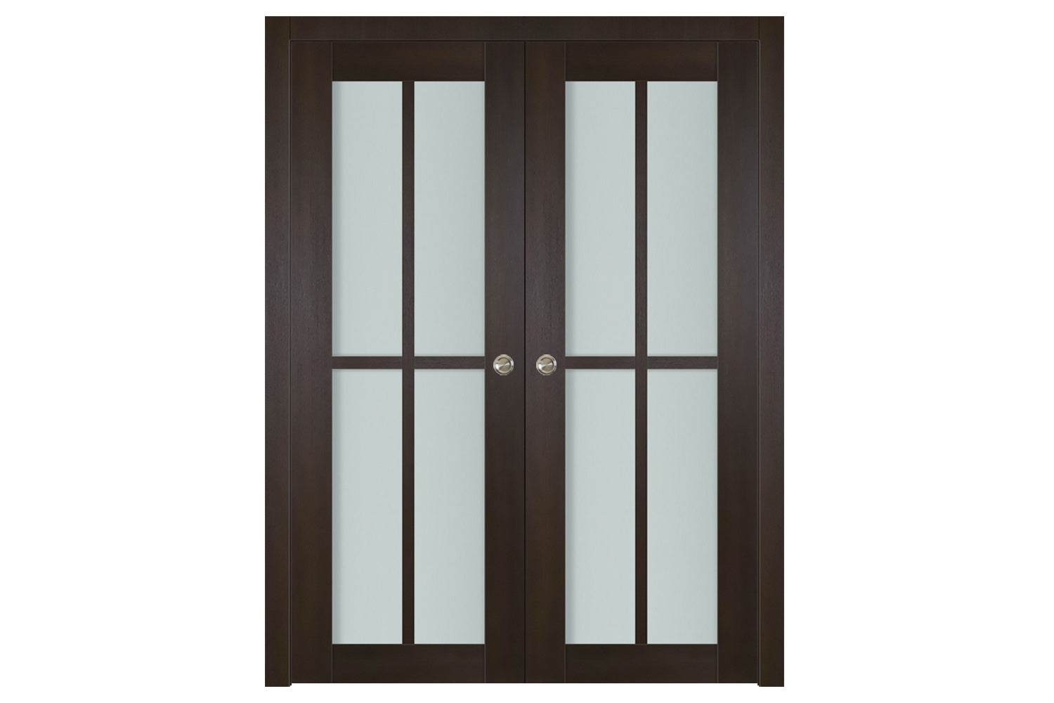 Nova Italia Premium Wenge 4-Lite Vertical Laminated French Door - Double Pocket