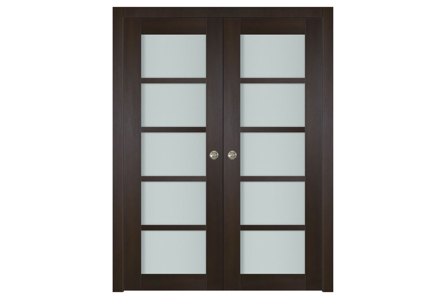 Nova Italia Premium Wenge 5-Lite Laminated French Door - Double Pocket