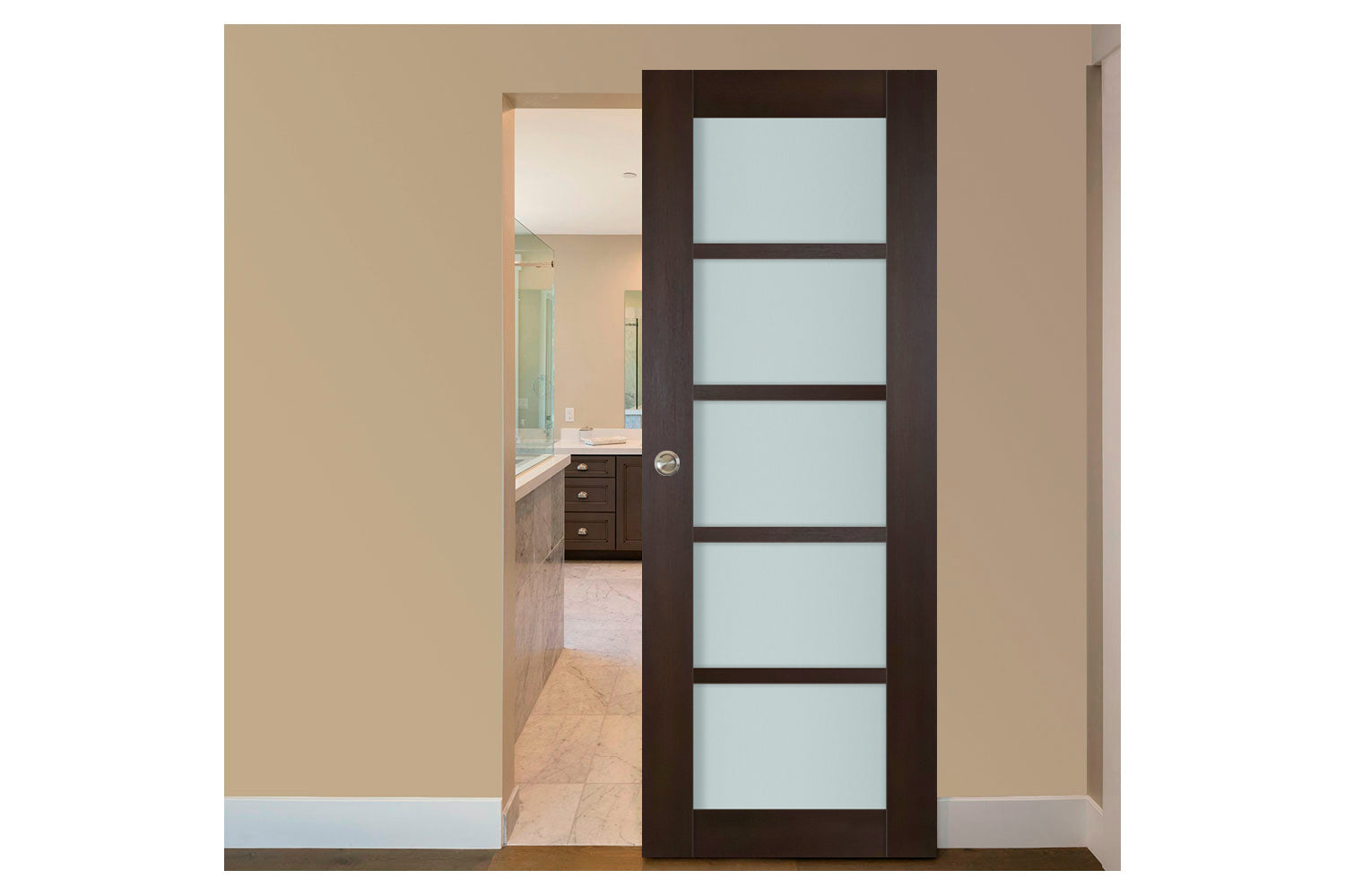 Nova Italia Premium Wenge 5-Lite Laminated French Door - Magic Door
