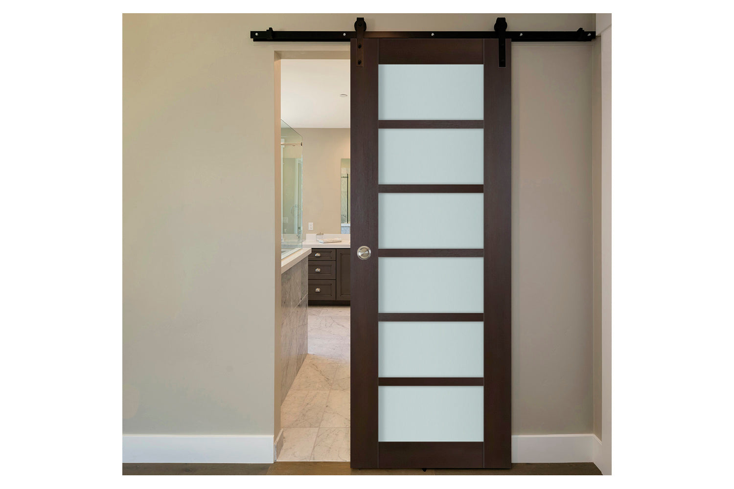 Nova Italia Premium Wenge 6-Lite Laminated French Door - Barn Door