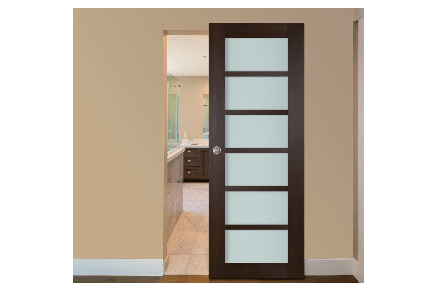 Nova Italia Premium Wenge 6-Lite Laminated French Door - Magic Door