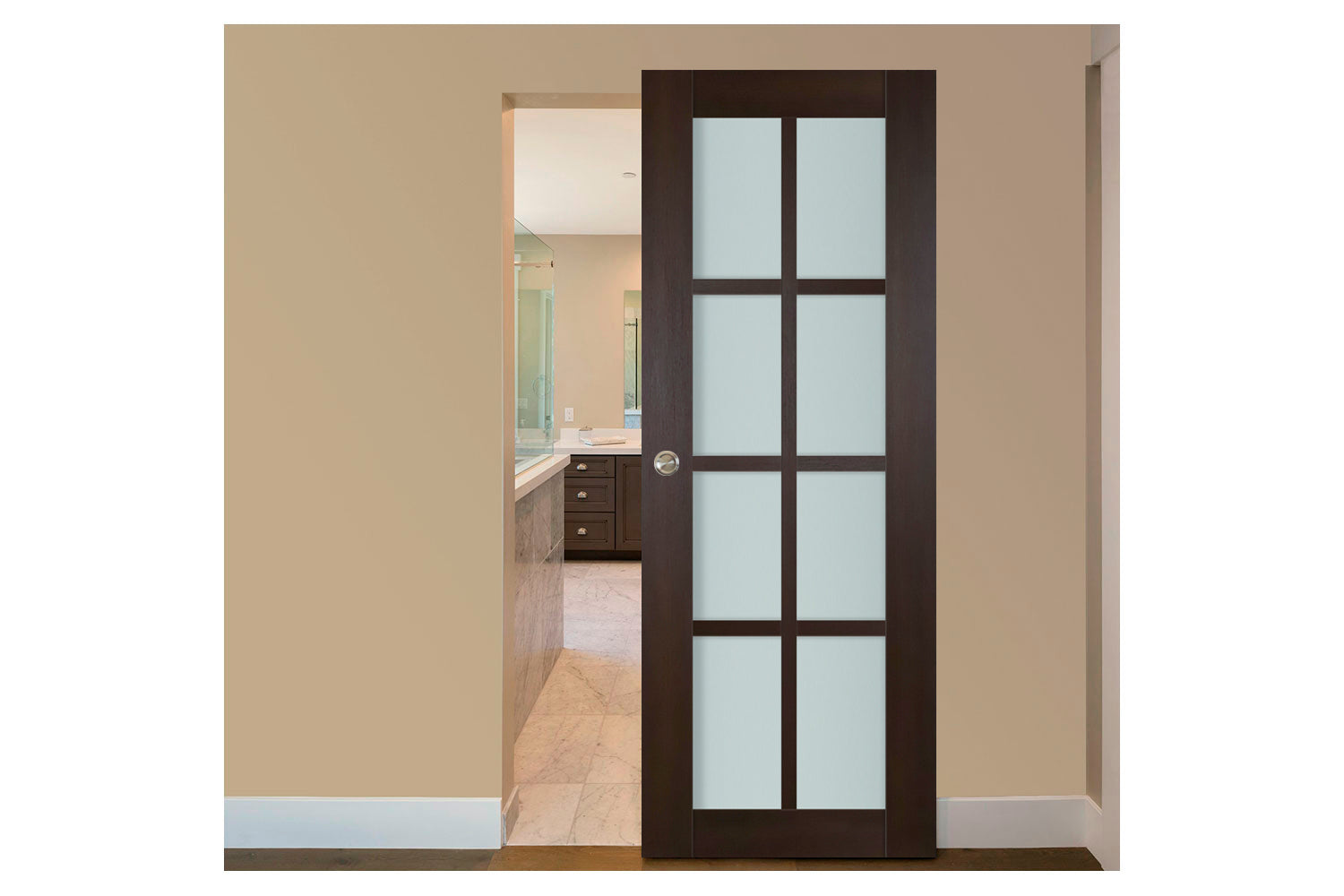 Nova Italia Premium Wenge 8-Lite Laminated French Door - Magic Door