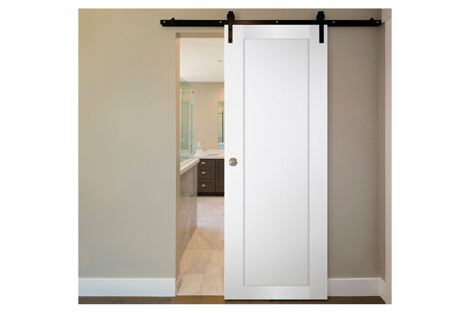 Nova Italia Stile 1 Lite Alaskan White Laminate Interior Barn Door