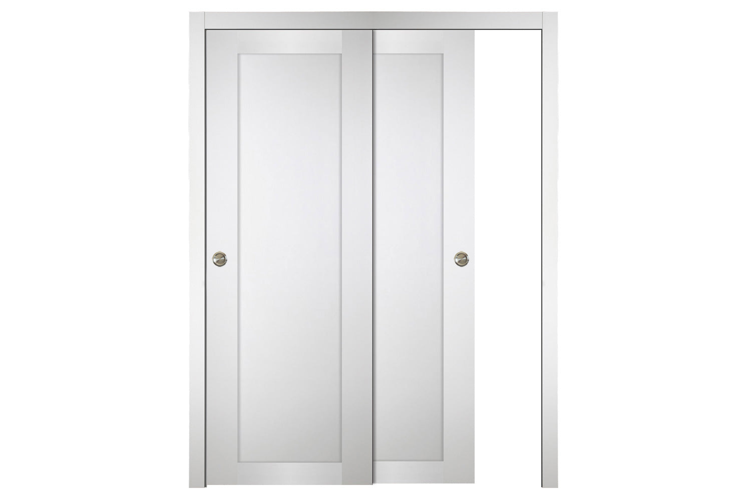 Nova Italia Stile 1 Lite Alaskan White Laminate Interior Door - Sliding Bypass