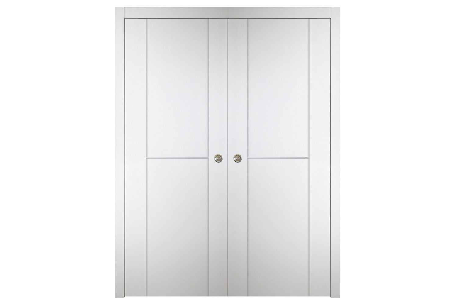 Nova Italia Stile 1H Alaskan White Laminate Interior Door - Double Pocket