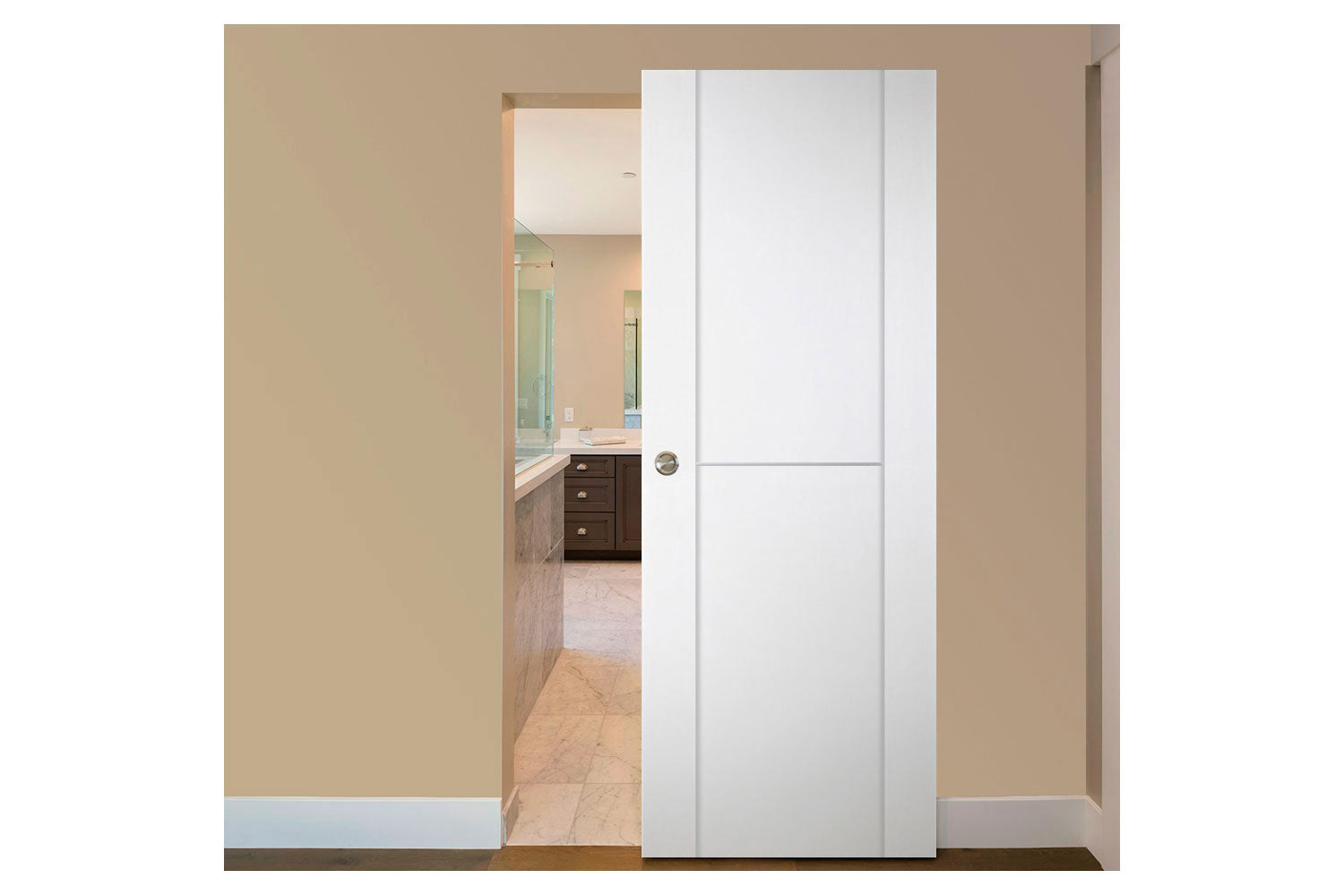 Nova Italia Stile 1H Alaskan White Laminate Interior Magic Sliding Door
