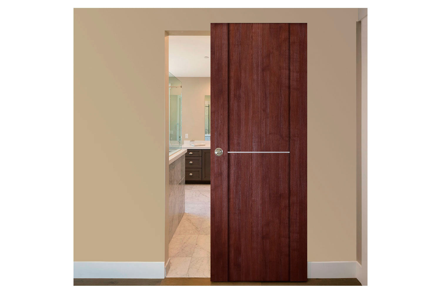 Nova Italia Stile 1H Prestige Brown Laminate Interior Magic Sliding Door