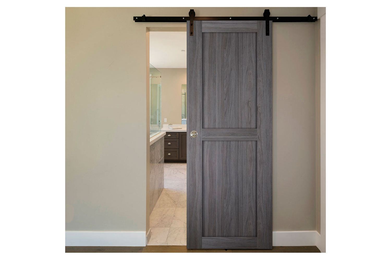 Nova Italia Stile 2 Lite Swiss Elm Laminate Interior Barn Door