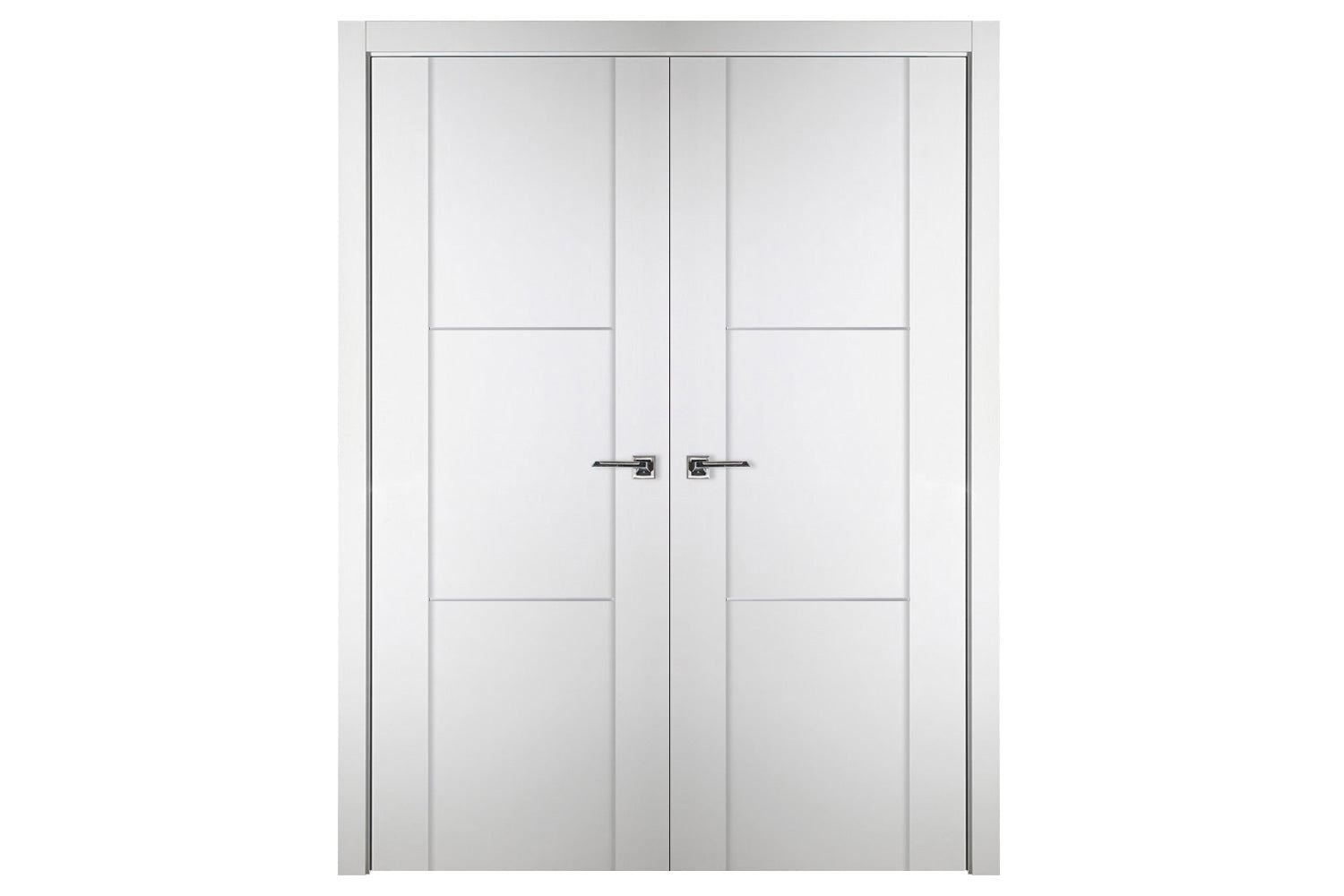 Nova Italia Stile 2H Alaskan White Laminate Interior Door - Double Door