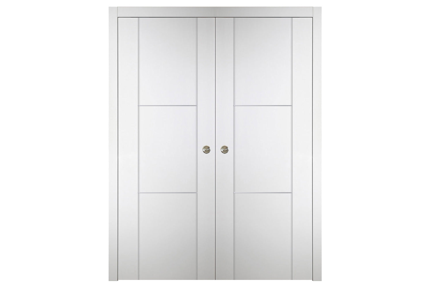 Nova Italia Stile 2H Alaskan White Laminate Interior Door - Double Pocket