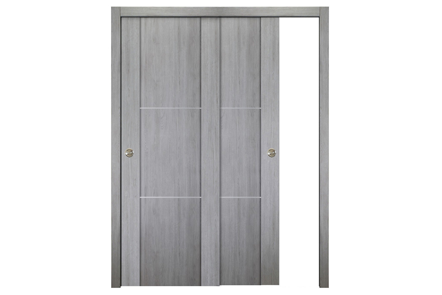 Nova Italia Stile 2H Light Grey Laminate Interior Door - Sliding Bypass