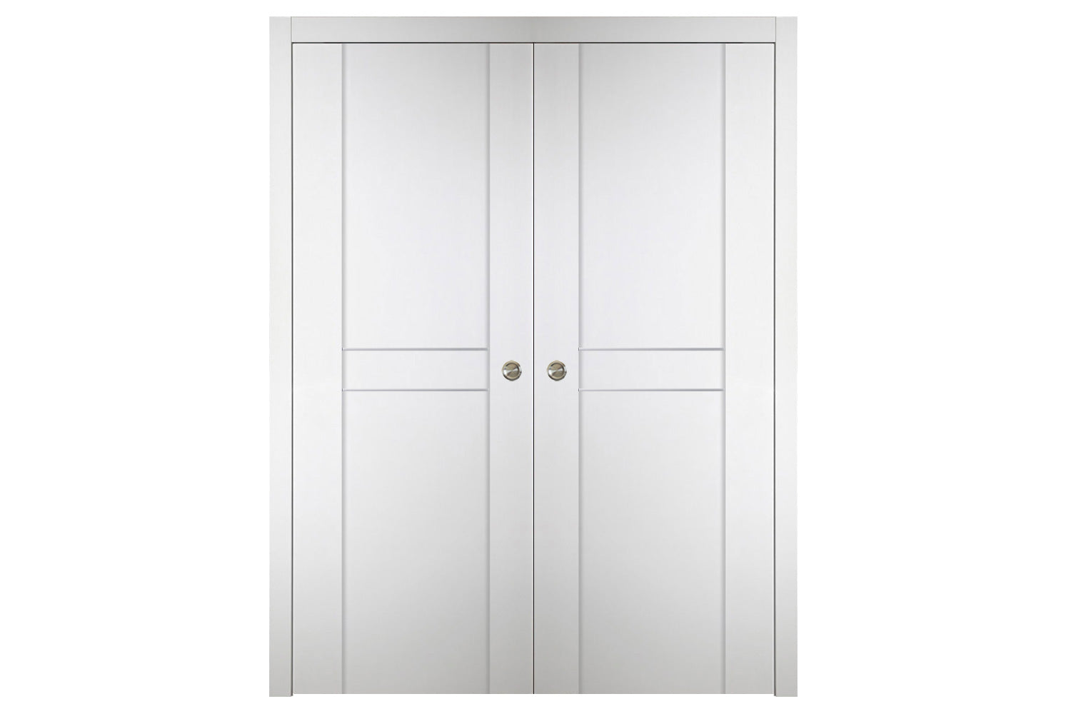 Nova Italia Stile 2HC Alaskan White Laminate Interior Door - Double Pocket