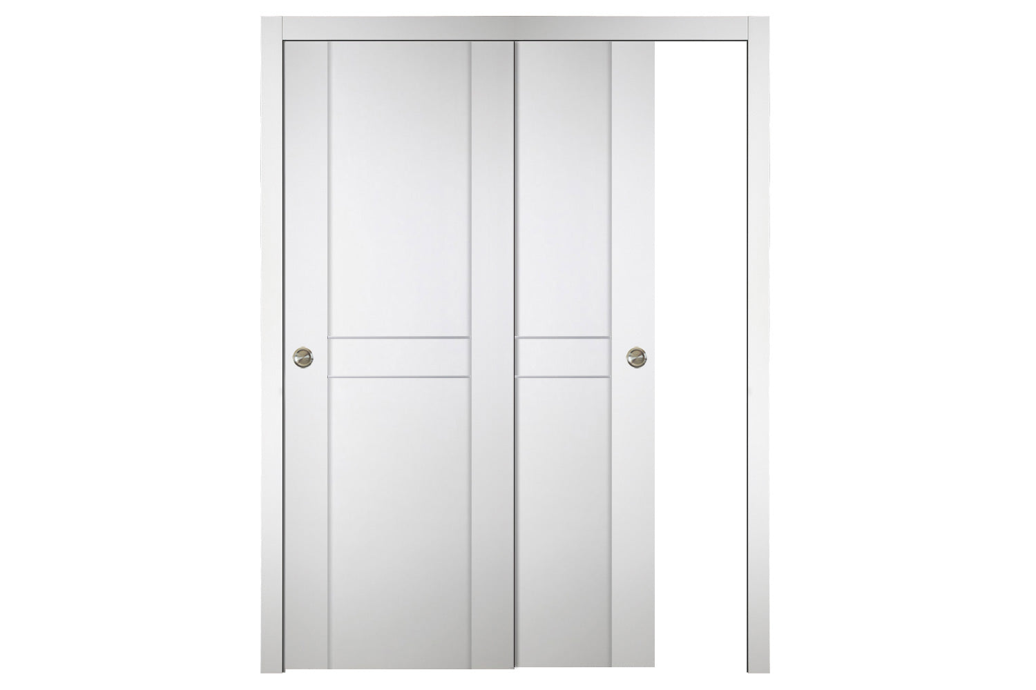 Nova Italia Stile 2HC Alaskan White Laminate Interior Door - Sliding Bypass