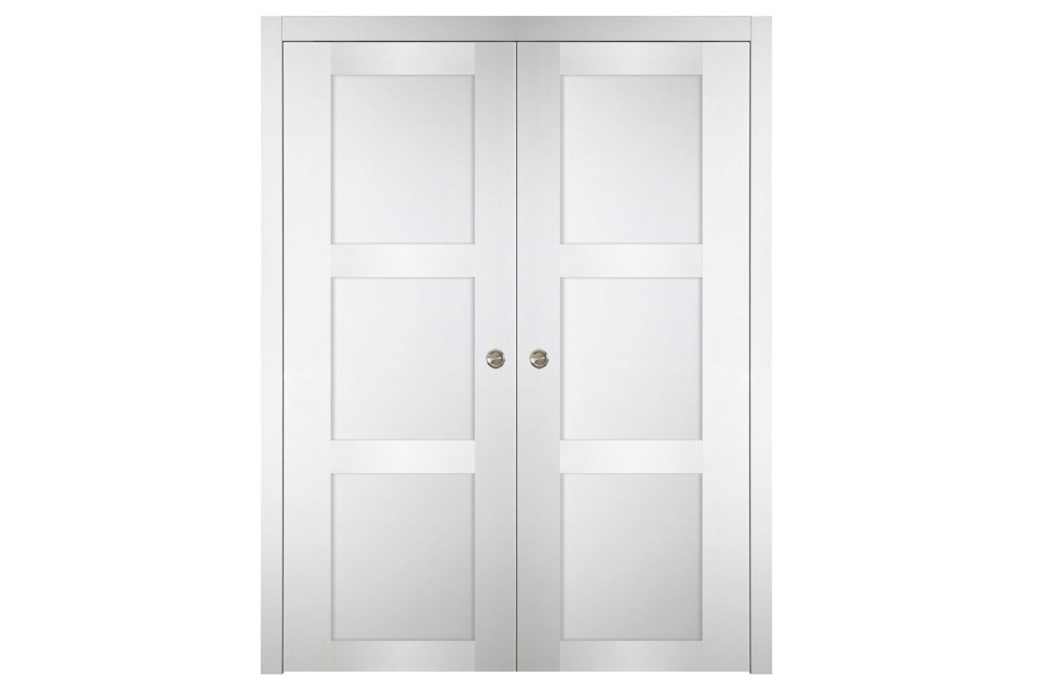 Nova Italia Stile 3 Lite Alaskan White Laminate Interior Door - Double Pocket