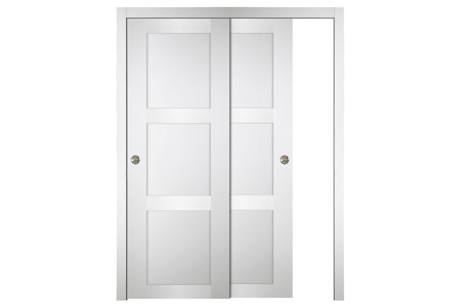 Nova Italia Stile 3 Lite Alaskan White Laminate Interior Door - Sliding Bypass