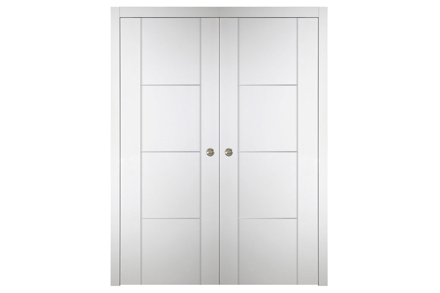 Nova Italia Stile 3H Alaskan White Laminate Interior Door - Double Pocket