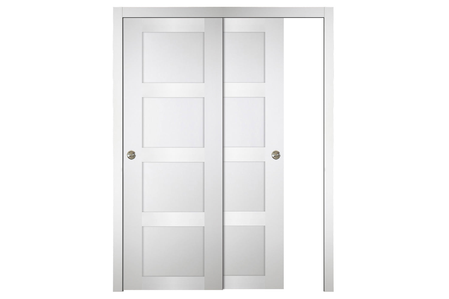 Nova Italia Stile 4 Lite Alaskan White Laminate Interior Door - Sliding Bypass