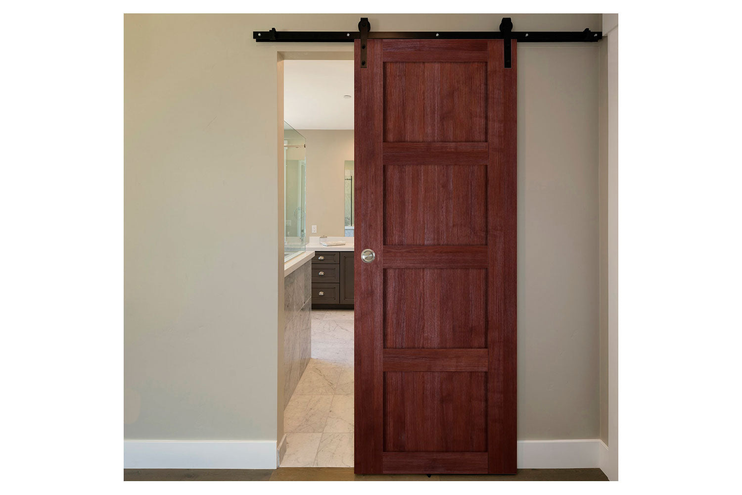 Nova Italia Stile 4 Lite Prestige Brown Laminate Interior Barn Door