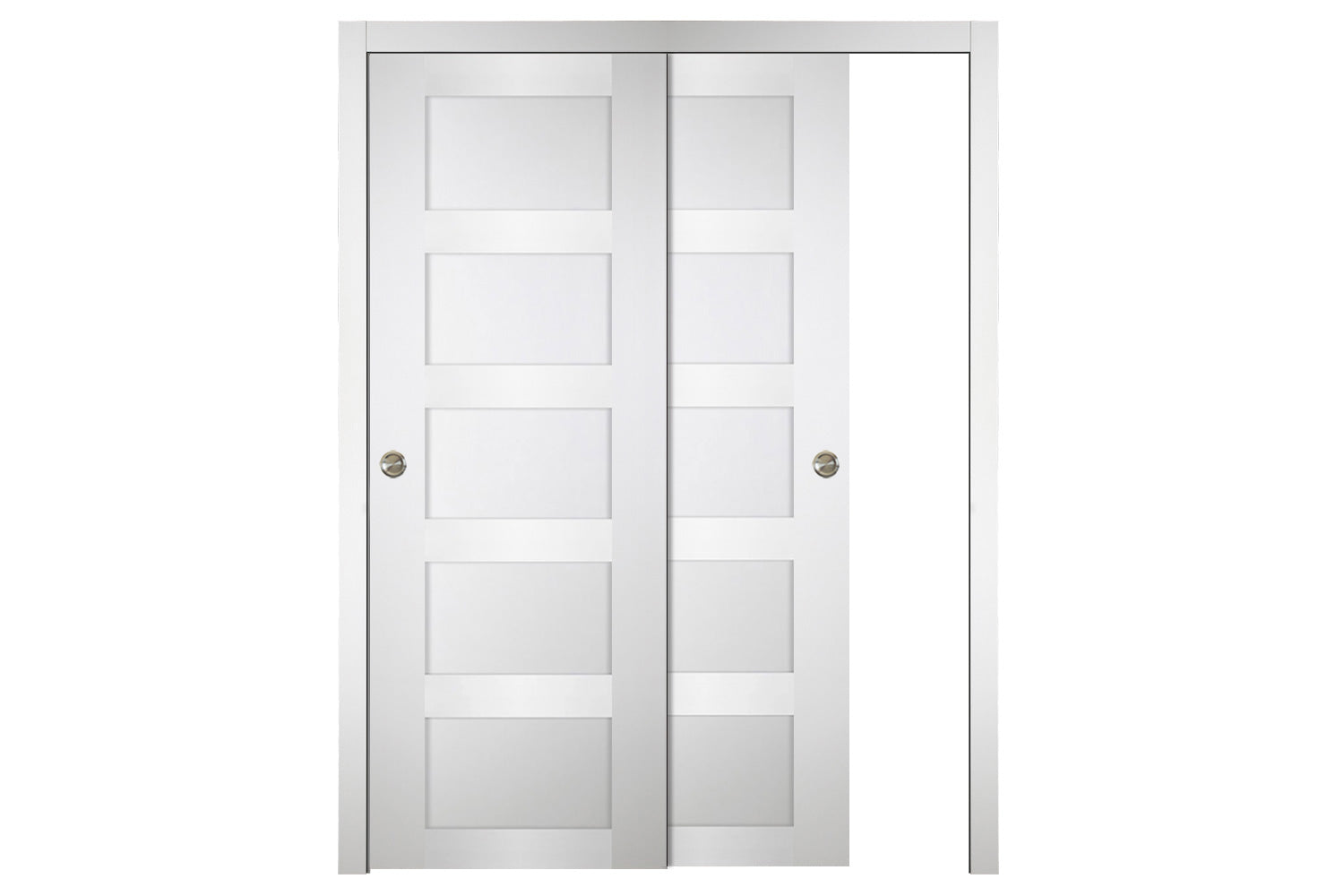 Nova Italia Stile 5 Lite Alaskan White Laminate Interior Door - Sliding Bypass