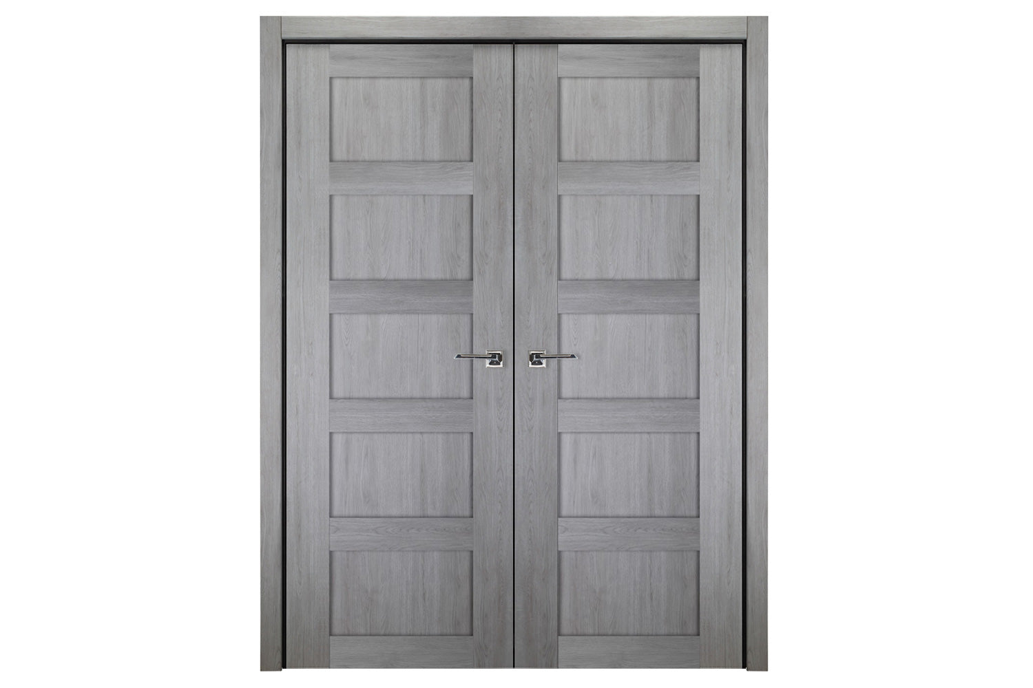 Nova Italia Stile 5 Lite Light Grey Laminate Interior Door - Double Door