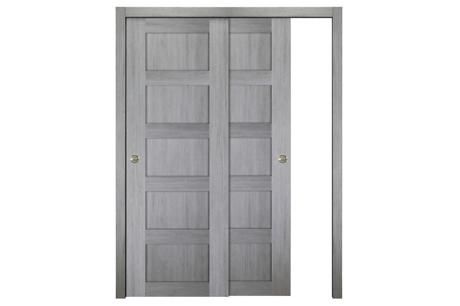 Nova Italia Stile 5 Lite Light Grey Laminate Interior Door - Sliding Bypass