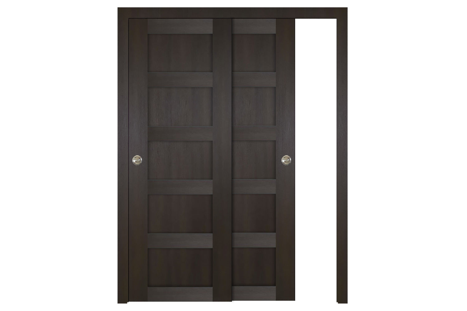 Nova Italia Stile 5 Lite Premium Wenge Laminate Interior Door - Sliding Bypass