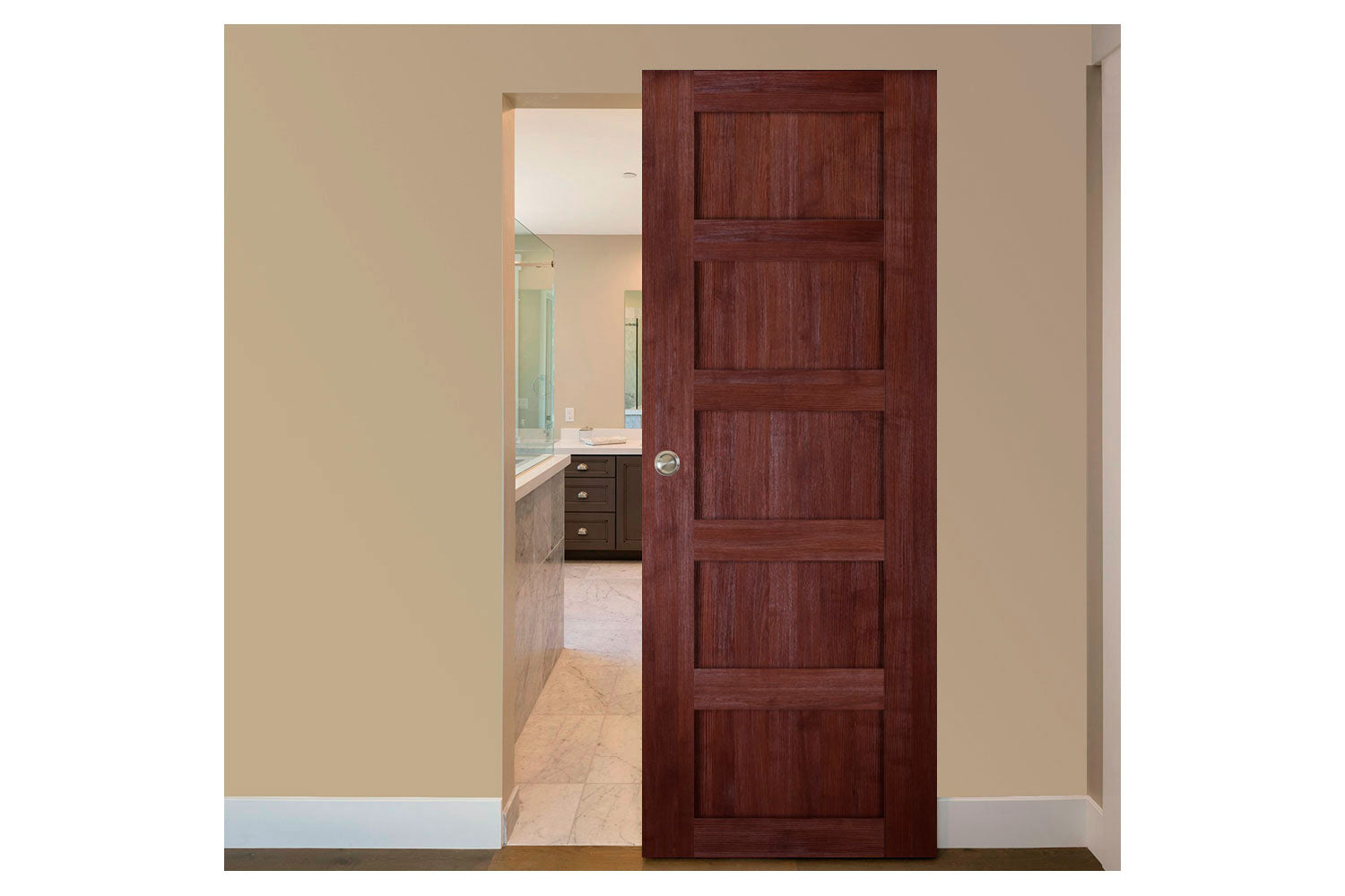 Nova Italia Stile 5 Lite Prestige Brown Laminate Interior Magic Sliding Door