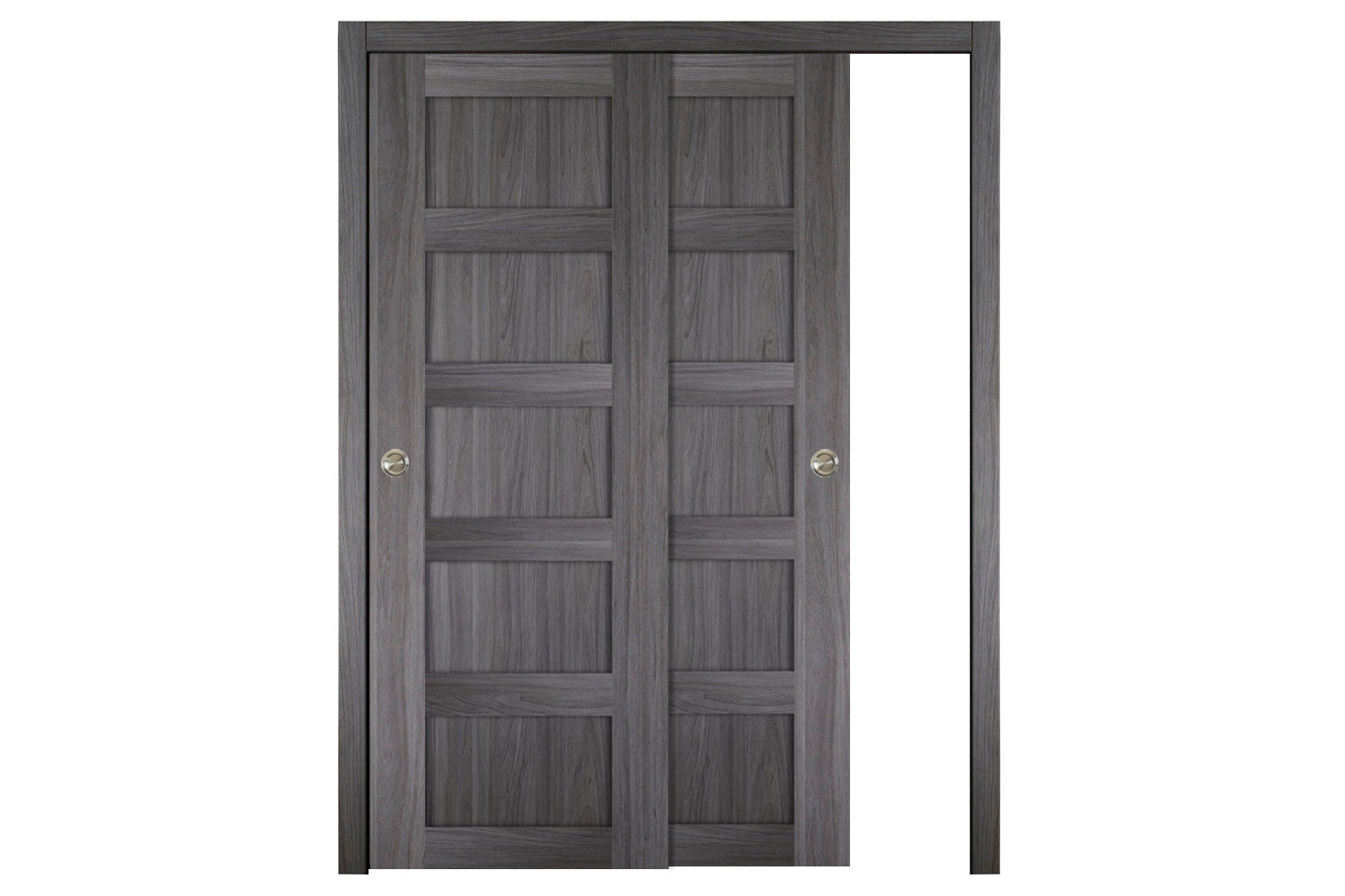 Nova Italia Stile 5 Lite Swiss Elm Laminate Interior Door - Sliding Bypass
