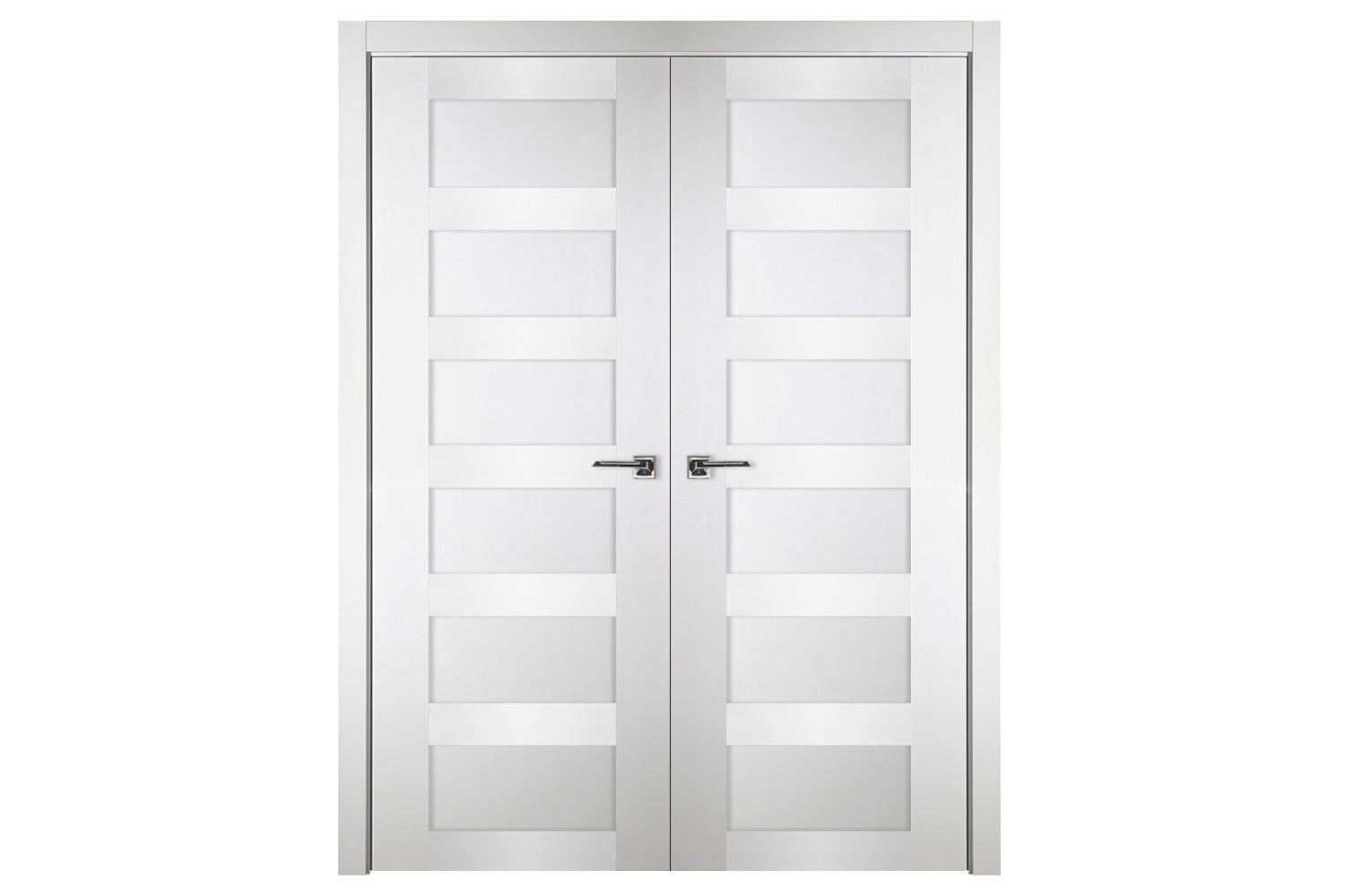 Nova Italia Stile 6 Lite Alaskan White Laminate Interior Door - Double Door