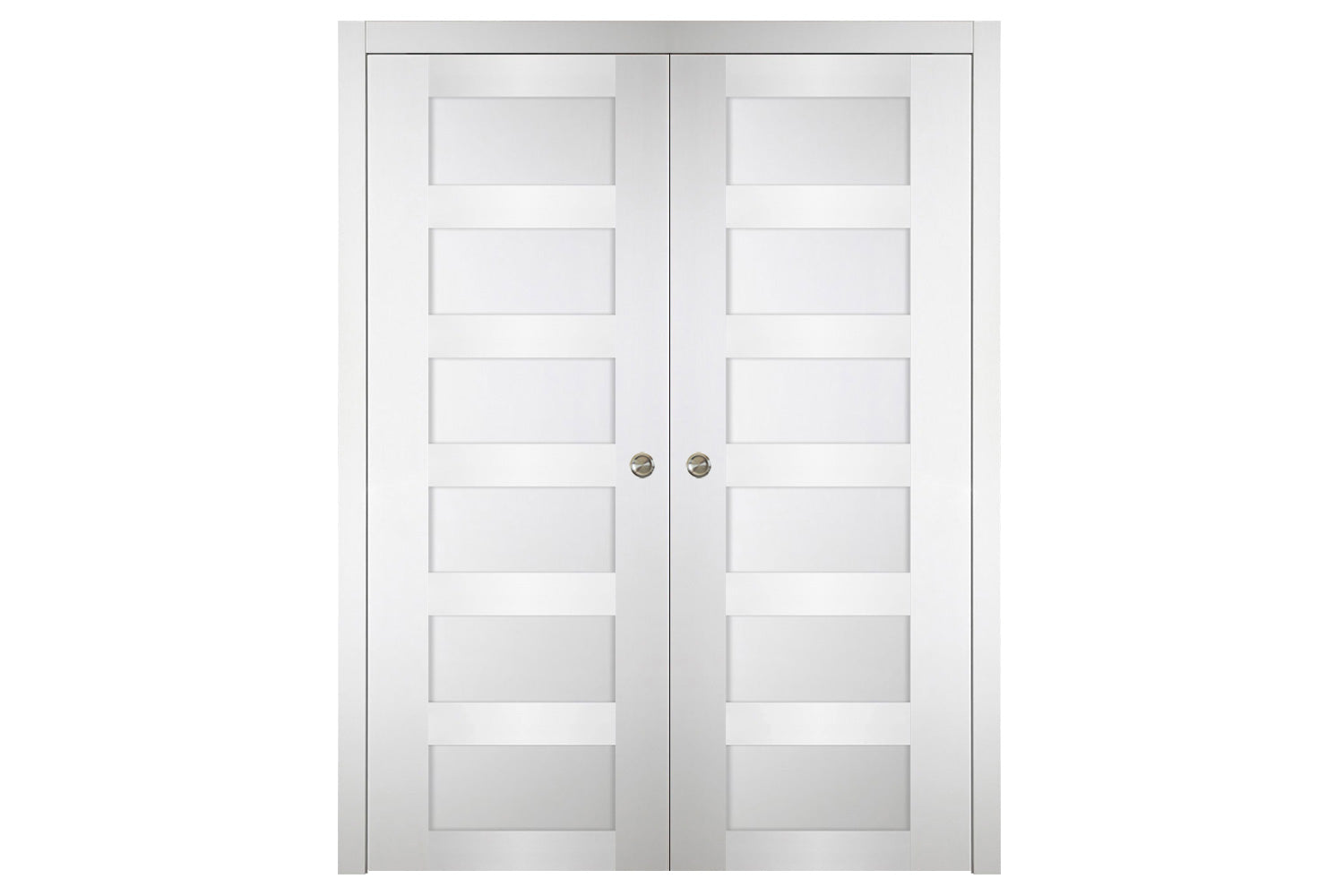 Nova Italia Stile 6 Lite Alaskan White Laminate Interior Door - Double Pocket