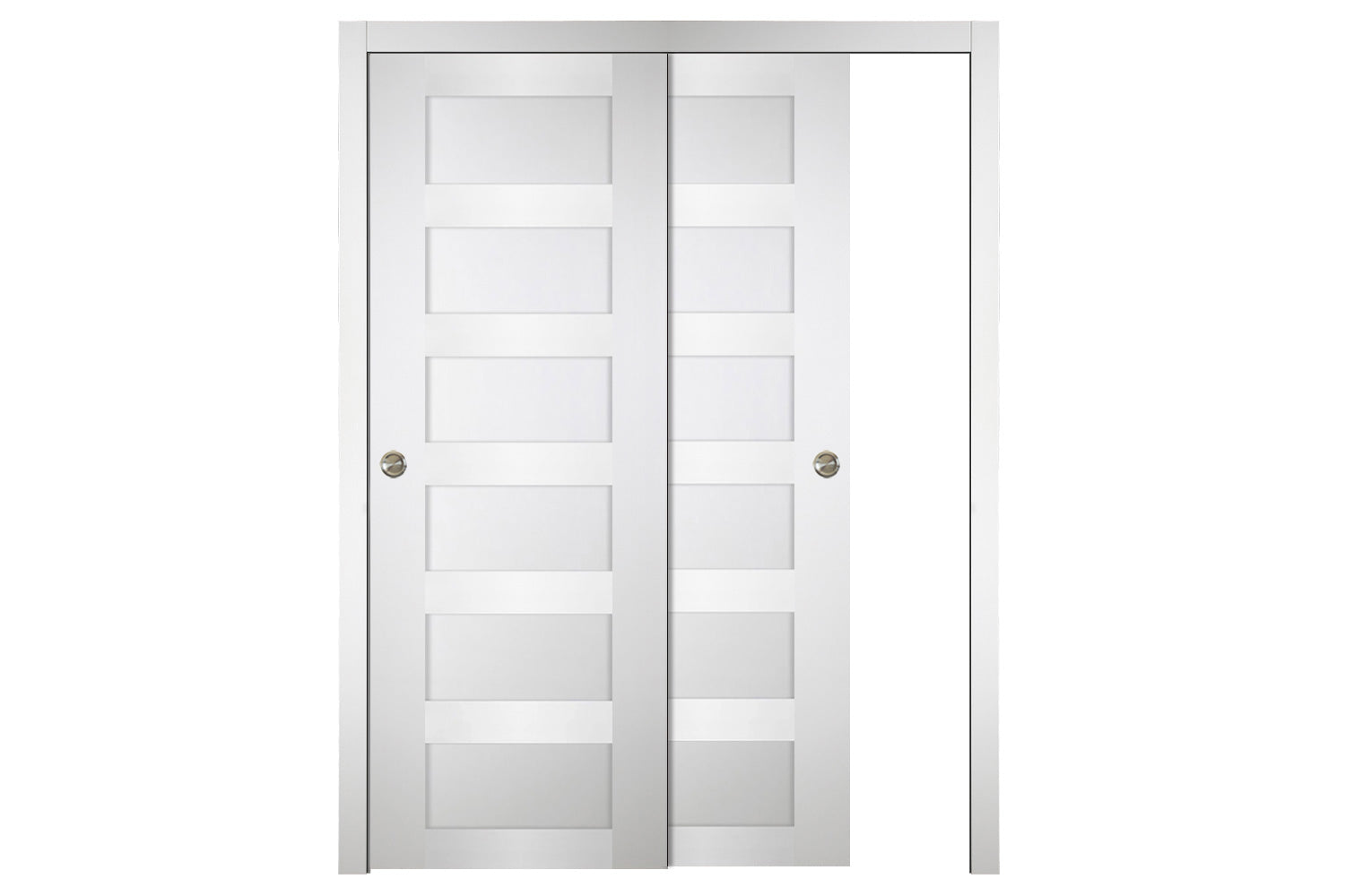 Nova Italia Stile 6 Lite Alaskan White Laminate Interior Door - Sliding Bypass