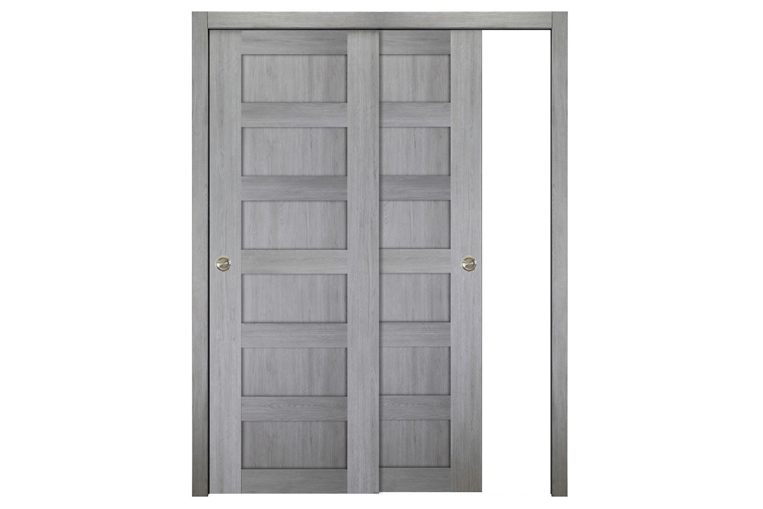 Nova Italia Stile 6 Lite Light Grey Laminate Interior Door - Sliding Bypass