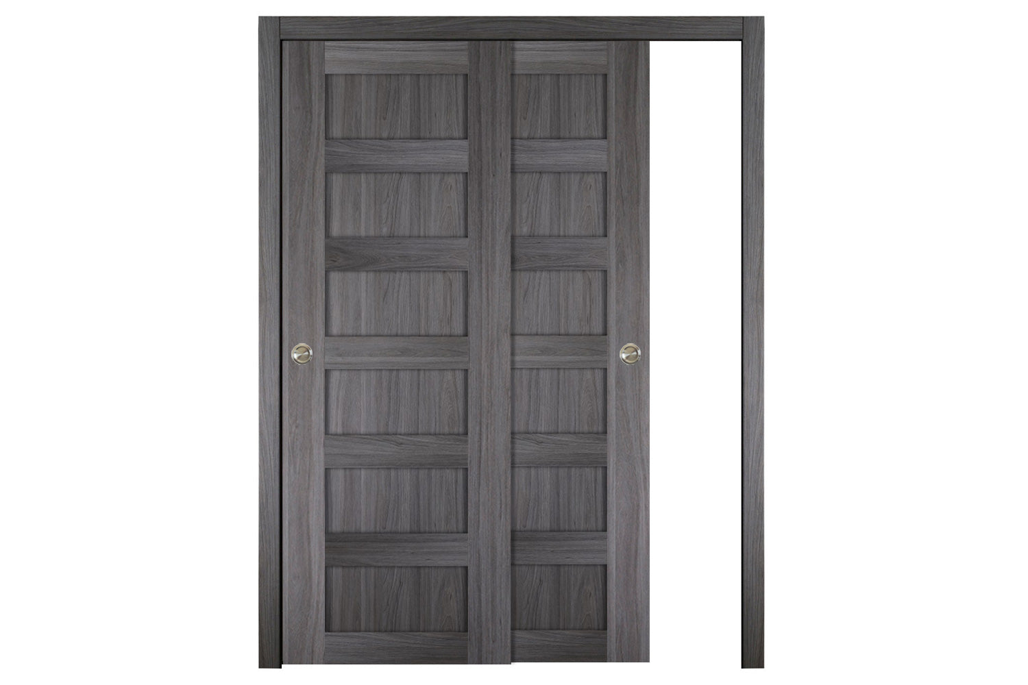 Nova Italia Stile 6 Lite Swiss Elm Laminate Interior Door - Sliding Bypass