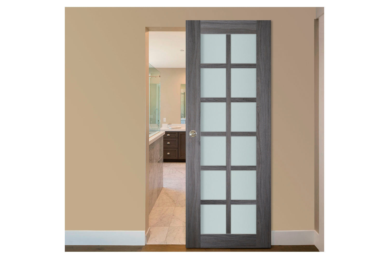 Nova Italia Swiss Elm 12-Lite Laminated French Door - Magic Door
