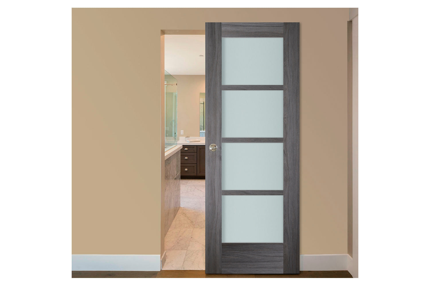Nova Italia Swiss Elm 4-Lite Laminated French Door - Magic Door