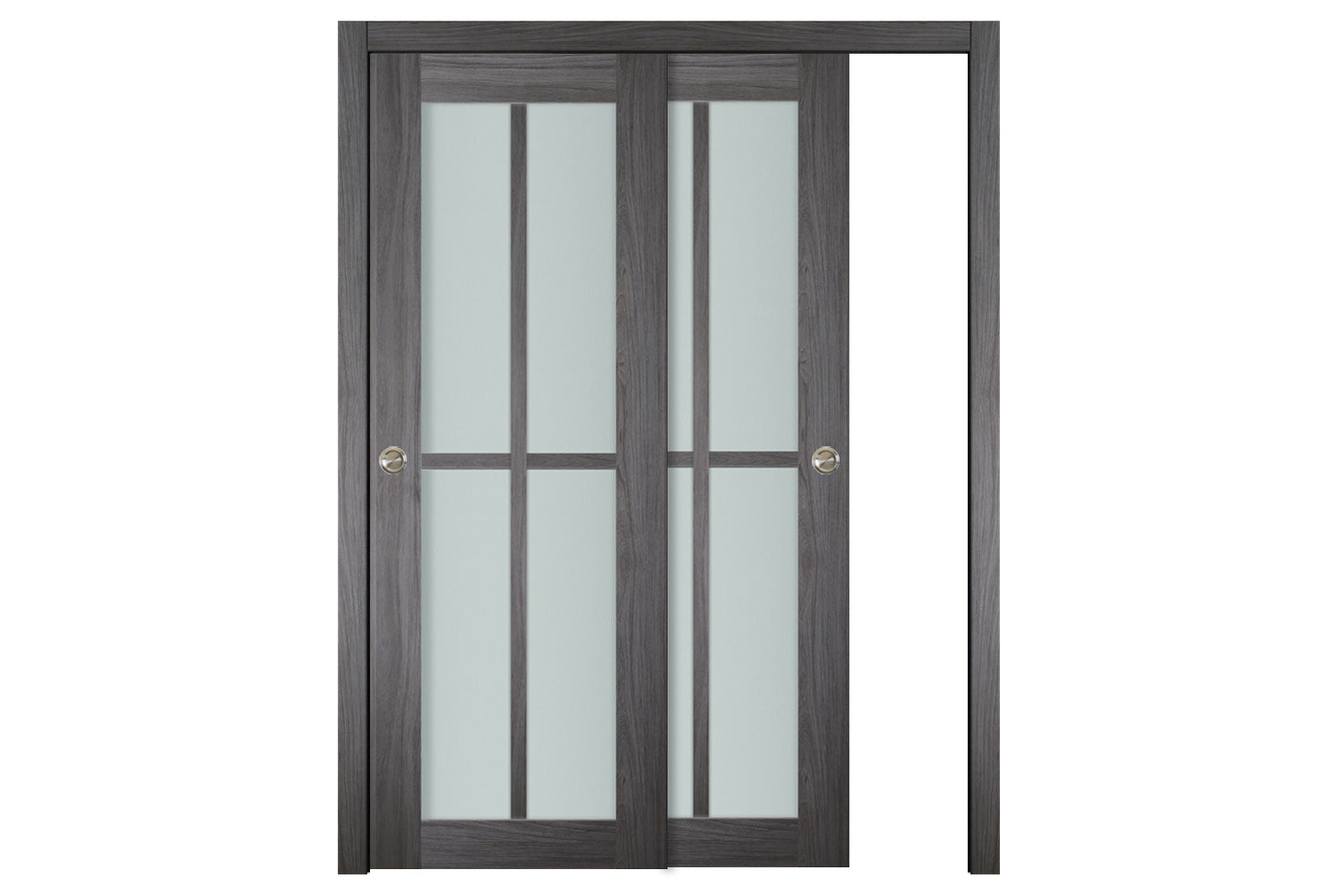 Nova Italia Swiss Elm 4-Lite Vertical Laminated French Door - Bypass Door