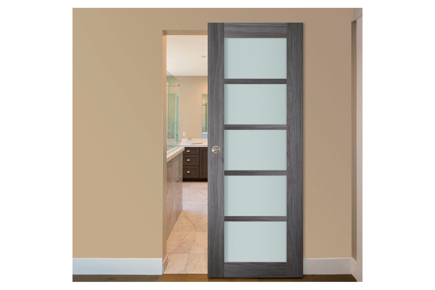 Nova Italia Swiss Elm 5-Lite Laminated French Door - Magic Door