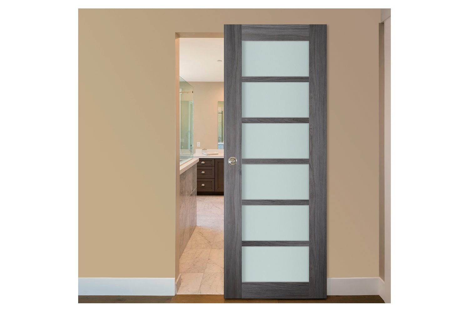 Nova Italia Swiss Elm 6-Lite Laminated French Door - Magic Door