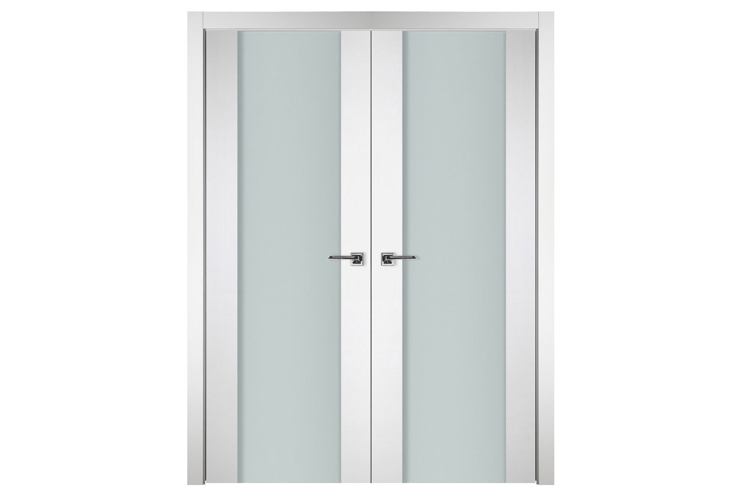 Nova Italia Vetro 01 Alaskan White Laminate Interior Door - Double Door
