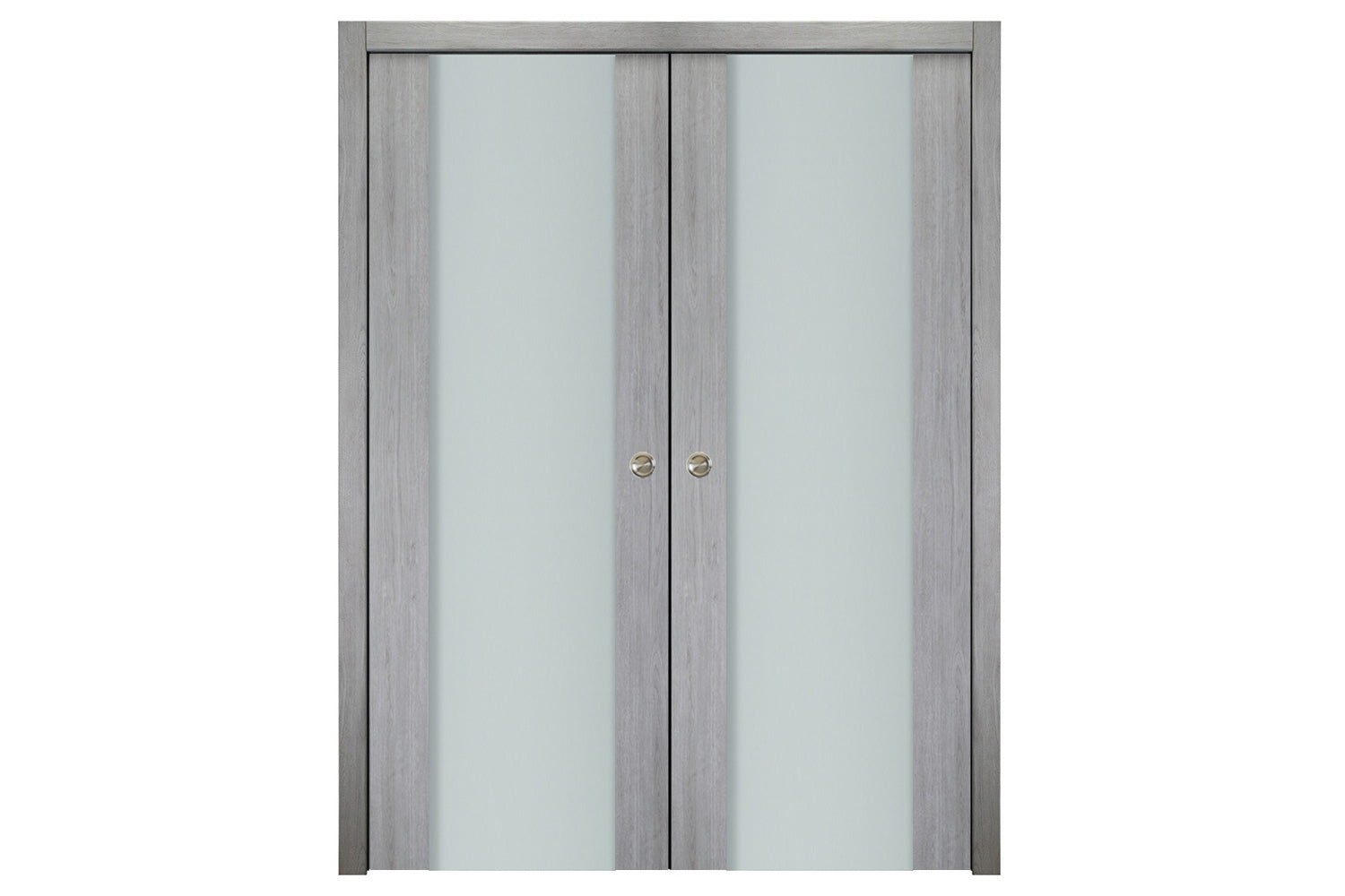 Nova Italia Vetro 01 Light Grey Laminate Interior Door - Double Pocket Door