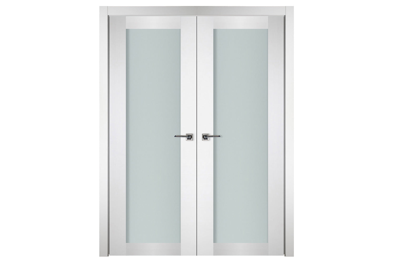 Nova Italia Vetro 1 Lite Alaskan White Laminate Interior Door - Double Door