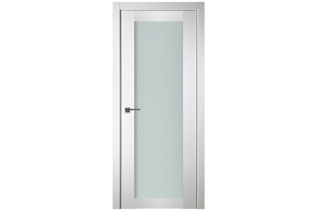 Nova Italia Vetro 1 Lite Alaskan White Laminate Interior Door - Single Door