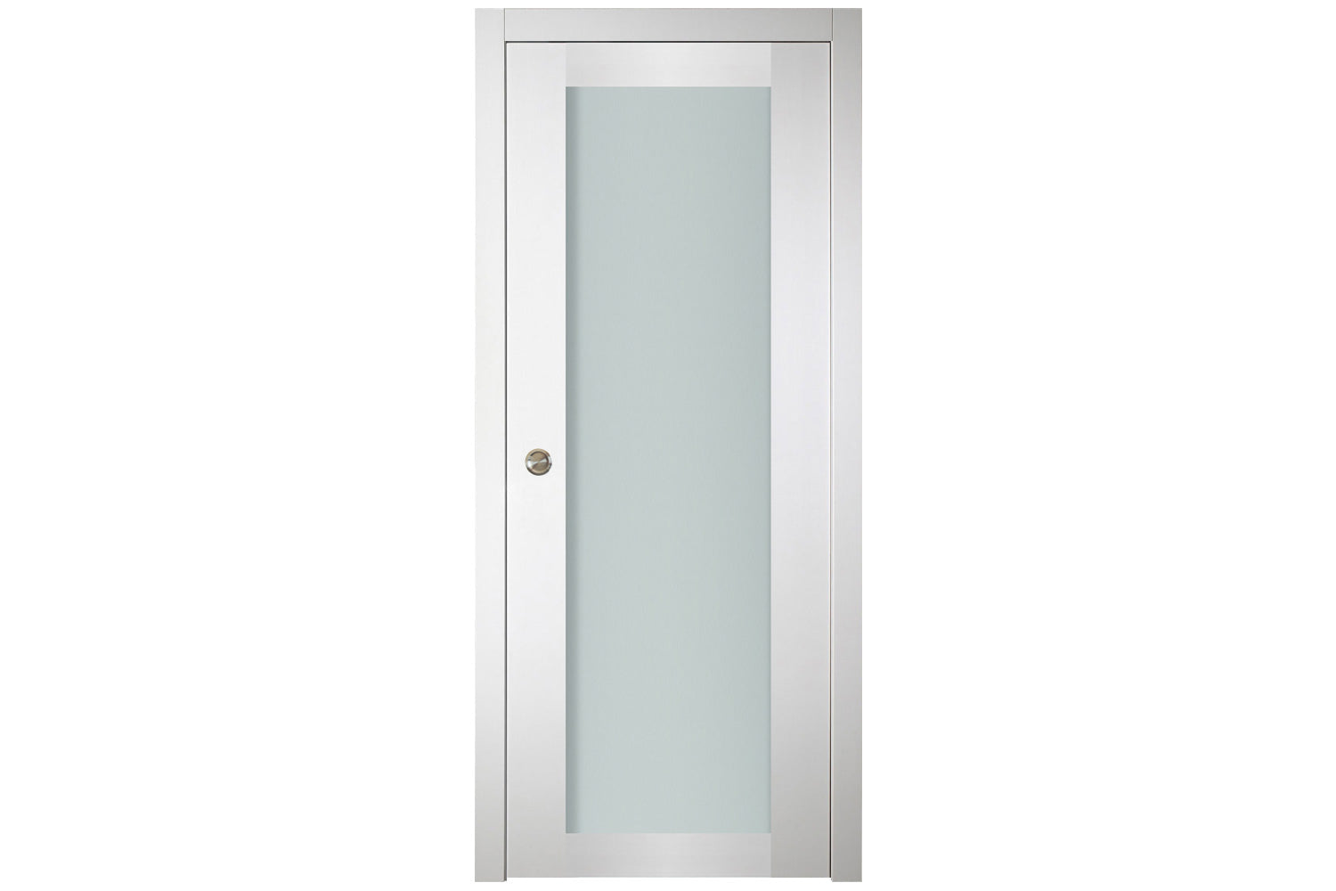 Nova Italia Vetro 1 Lite Alaskan White Laminate Interior Door - Single Pocket Door