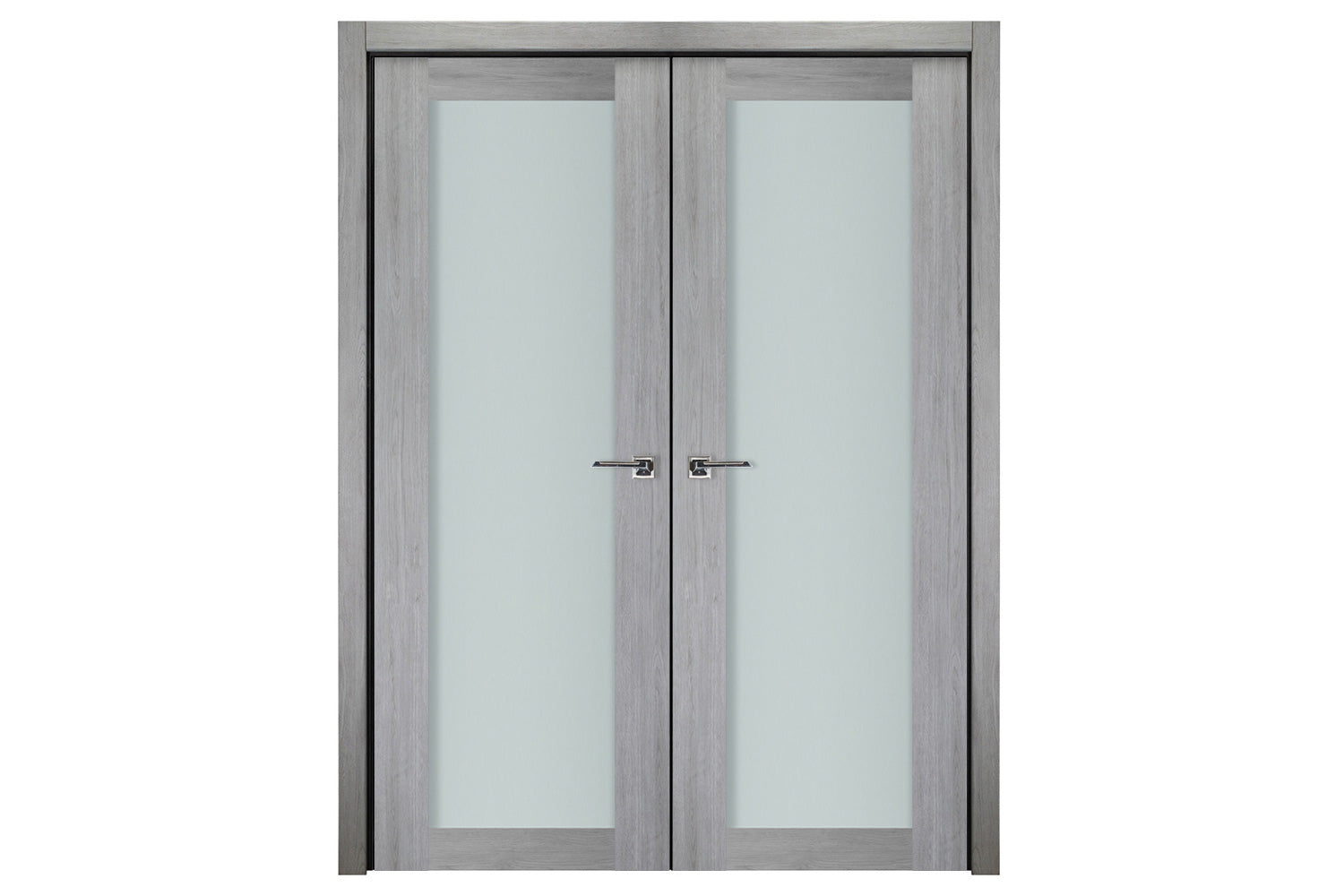 Nova Italia Vetro 1 Lite Light Grey Laminate Interior Door - Double Door