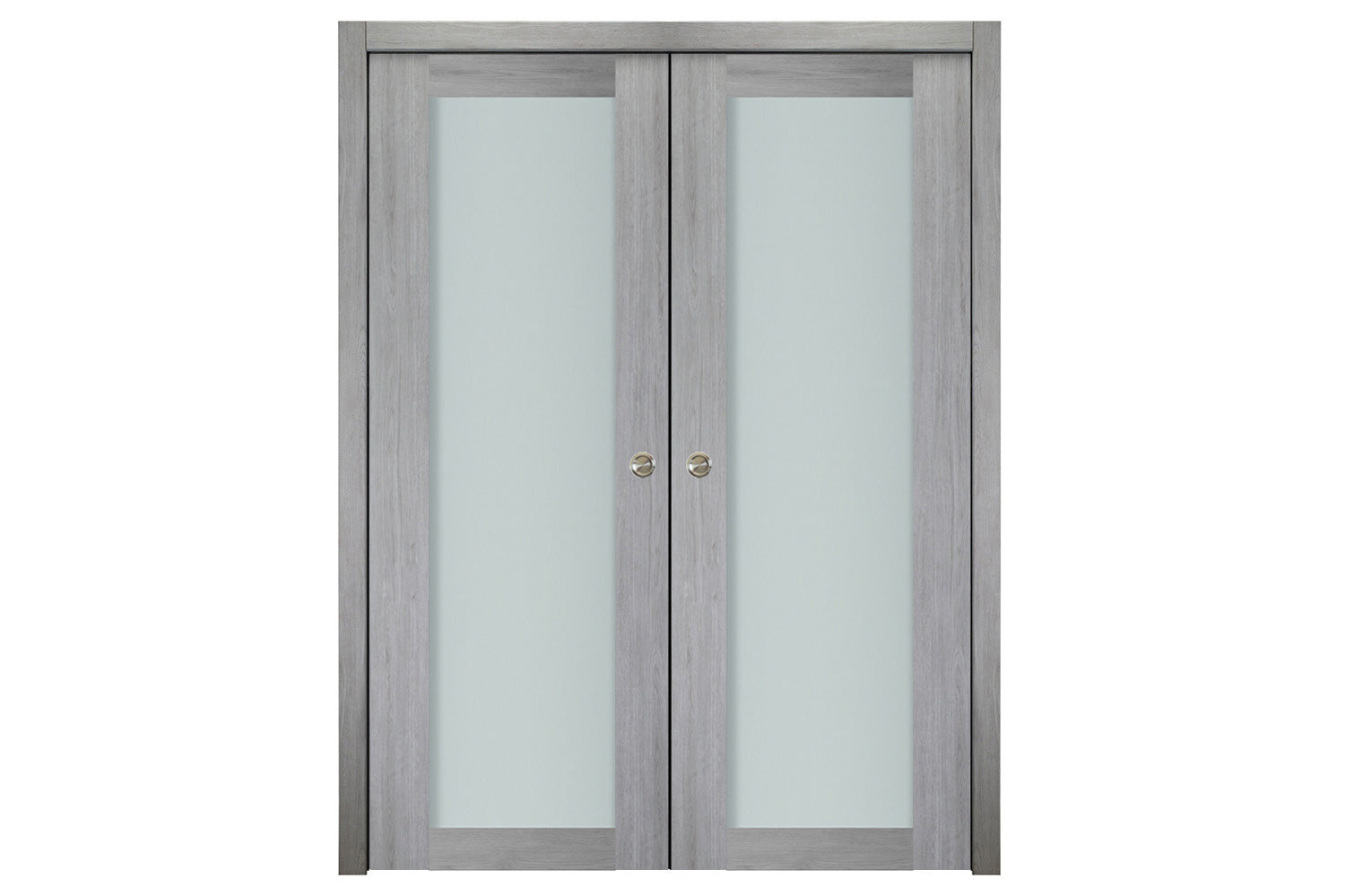 Nova Italia Vetro 1 Lite Light Grey Laminate Interior Door - Double Pocket Door