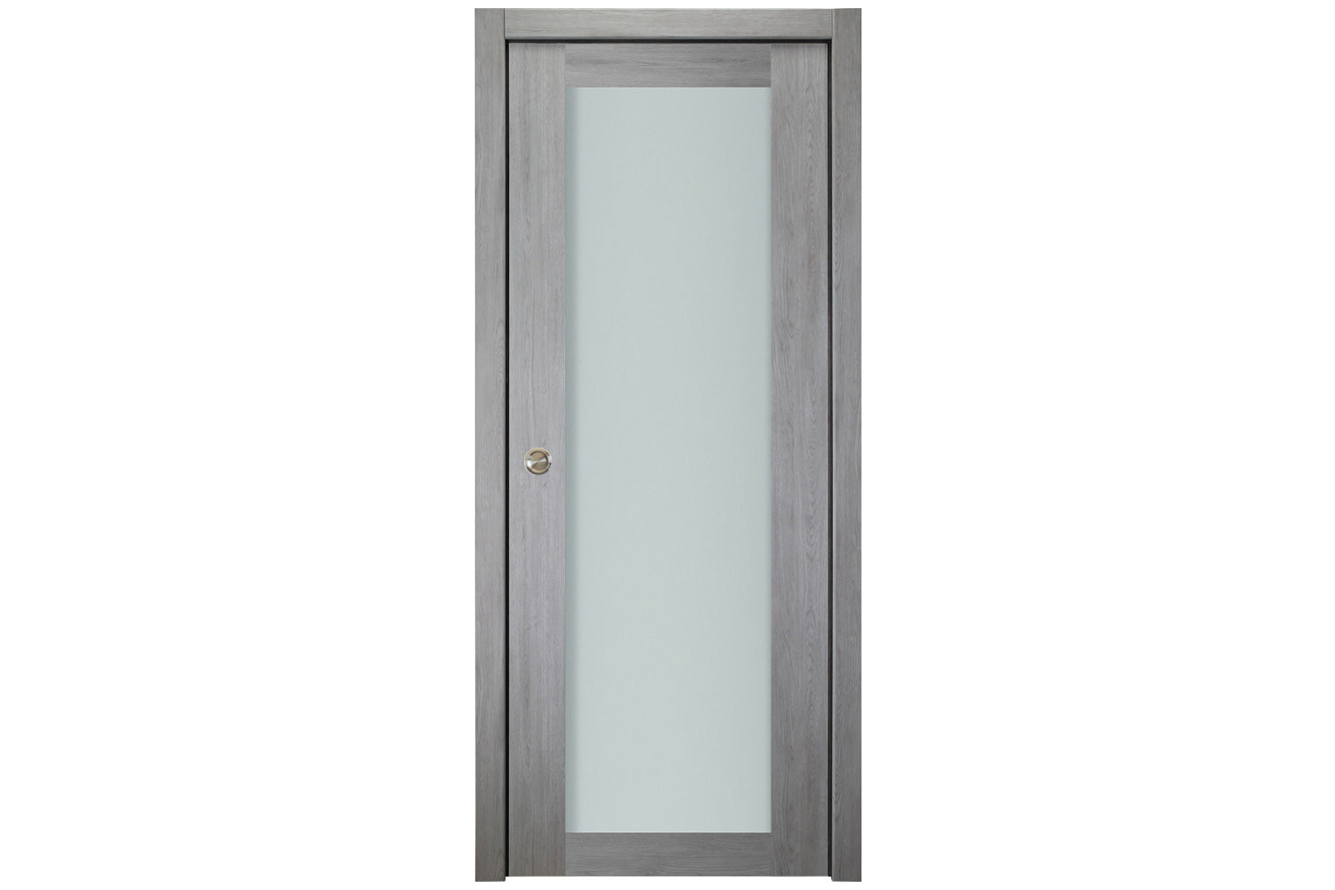 Nova Italia Vetro 1 Lite Light Grey Laminate Interior Door - Single Pocket Door