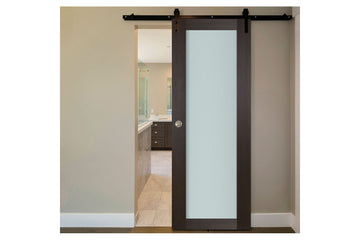 Nova Italia Vetro 1 Lite Premium Wenge Laminate Interior Barn Door