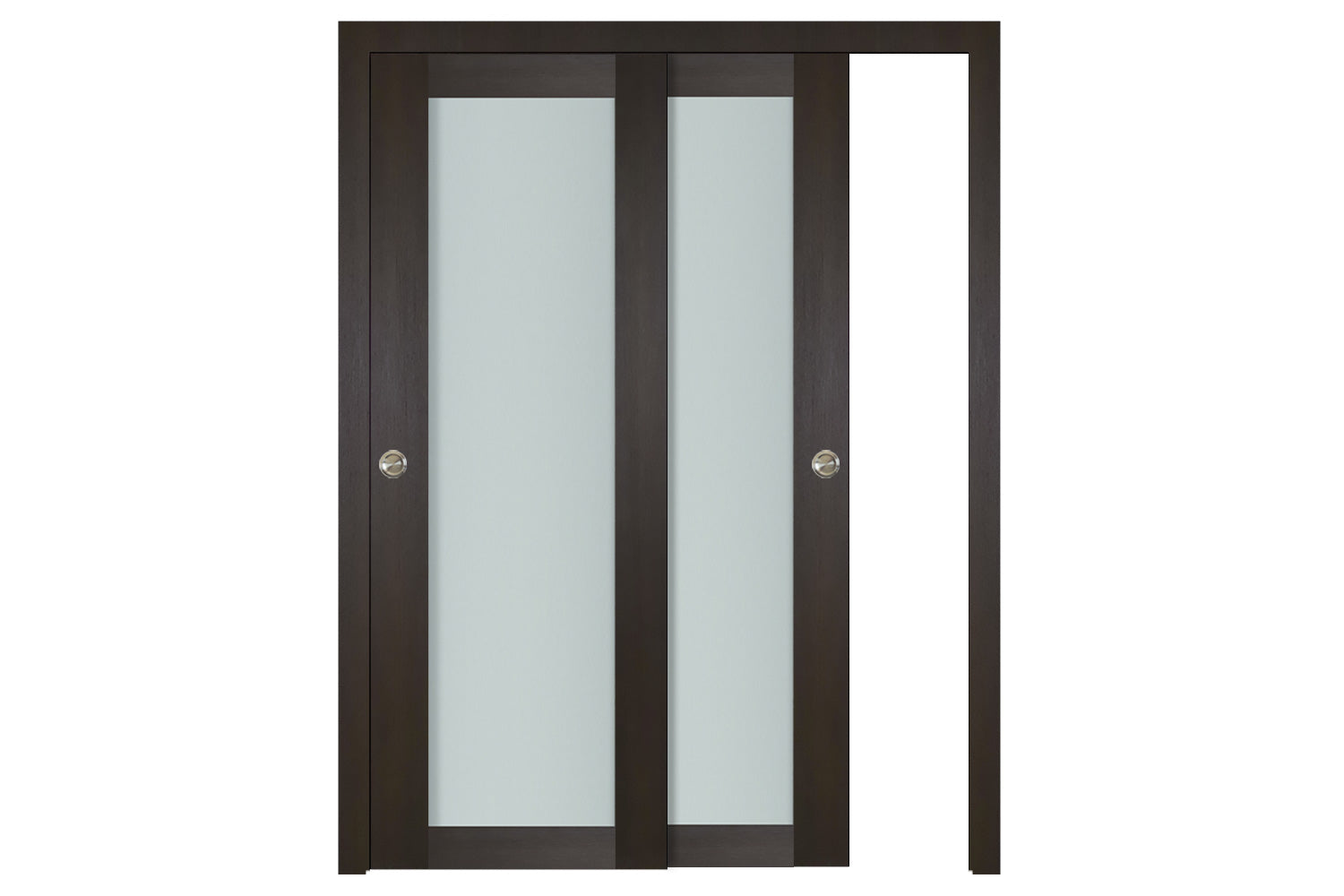 Nova Italia Vetro 1 Lite Premium Wenge Laminate Interior Door - Sliding Bypass