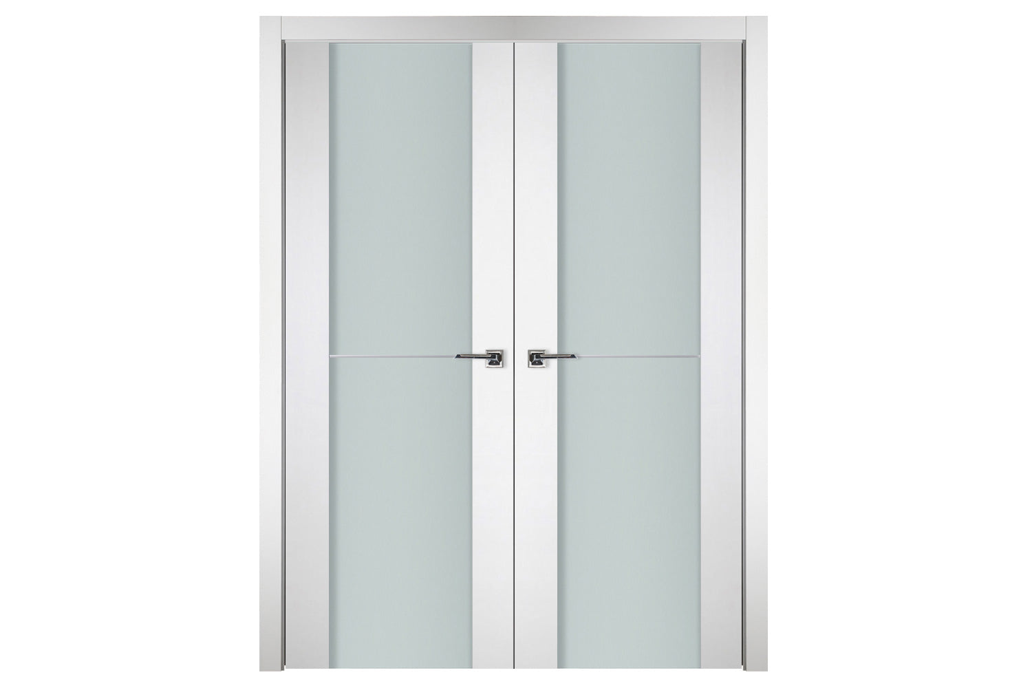 Nova Italia Vetro 1H Alaskan White Laminate Interior Door - Double Door